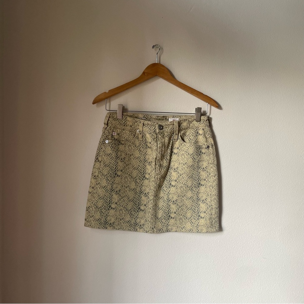 Printed Denim Skirt